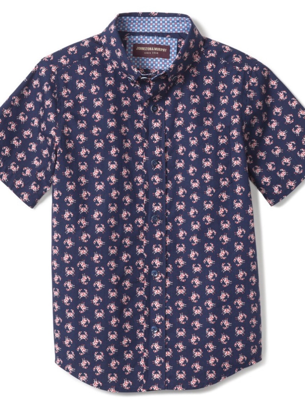 Navy Blue Patterned Men's Shirt
